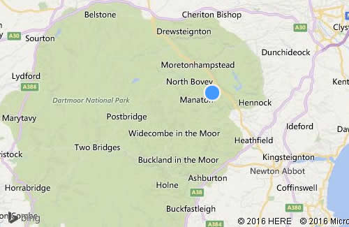 Location map for the Barn, Lower Harton Farm, self catering holidays on Dartmoor