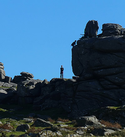 Climbers at Houndtor, Dartmoor, photo by kind permission of Jon Arnold Photography
